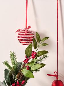 Sinsay - Flitterekkel díszített karácsonyi gömbök, 6 darabos készlet - piros