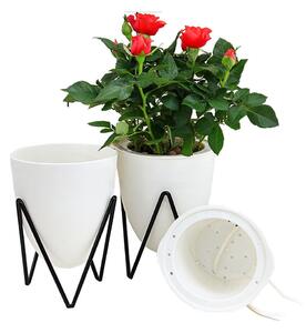Poppy fehér önöntözős virágtartó, ø 19 cm - Tomasucci