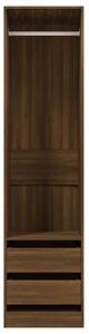 Barna tölgy színű szerelt fa szekrény fiókokkal 50x50x200 cm