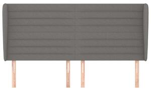 VidaXL Fejtámla Szárnyakkal - Sötétszürke Szövet - 183x23x118/128 cm