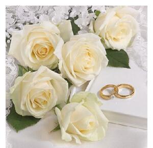 Esküvői szalvéta 25x25cm, 20db-os - Wedding Roses