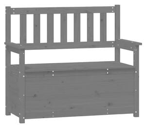 VidaXL Tömörfa Pad Tárolóval - Szürke - 112,5x51,5x96,5 cm