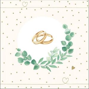 Esküvői szalvéta 33x33cm, 20db-os - Wedding Branch White