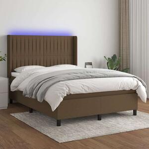 VidaXL LED-es Ágy - 140x200 cm - Sötétbarna