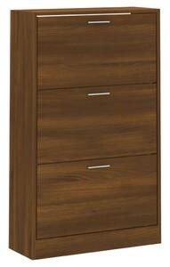 VidaXL Cipősszekrény - 3 Fiók - Barna Tölgy - 63x24x103 cm