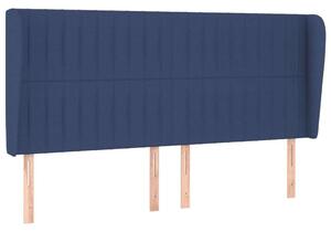 VidaXL Kék Szövet Fejtámla Szárnyakkal - 203x23x118/128 cm