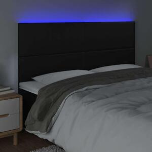 LED-es Fejtámla - Műbőr - Fekete - 180x5x118/128cm