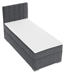 KONDELA Boxspring ágy, egyszemélyes, szürke, 90x200, balos, AMIS
