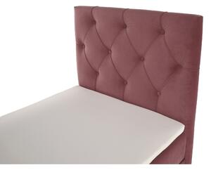 KONDELA Boxspring ágy, egyszemélyes, fáradt rózsaszín, 90x200, jobbos, ESHLY