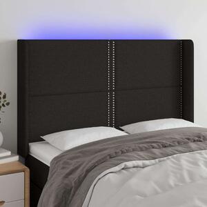 VidaXL Fekete Szövet LED Fejtámla - 147x16x118/128cm