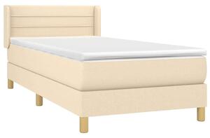 VidaXL krémszínű szövet rugós ágy matraccal 90 x 190 cm