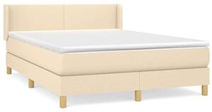 VidaXL krémszínű szövet rugós ágy matraccal 140 x 200 cm
