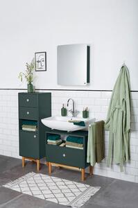 Sötétzöld magas-fali fürdőszoba szekrény 40x100 cm Color Bath – Tom Tailor