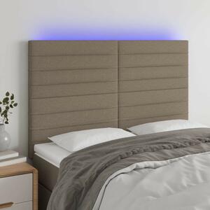 VidaXL LED-es Ágyfejtámla - Tópszínű Szövet - 144x128 cm