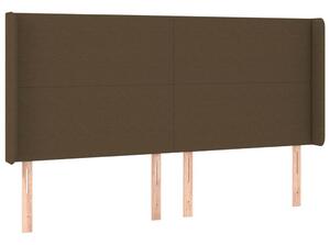 VidaXL LED-es Ágyfejtámla - Sötétbarna Szövet - 183cm