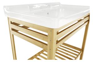 Asztal kerámia mosdóval, természetes/fehér, SELENE TYP 6