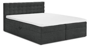 Sötétszürke boxspring ágy tárolóhellyel 200x200 cm Jade – Mazzini Beds
