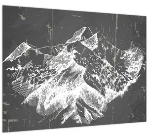 Kép - Hegyek illusztrációja (70x50 cm)