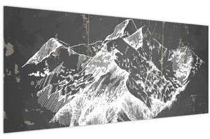 Kép - Hegyek illusztrációja (120x50 cm)