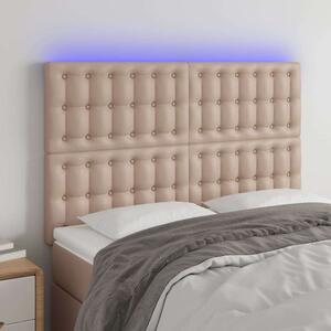 VidaXL cappuccino műbőr LED-es fejtámla 144x5x118/128 cm
