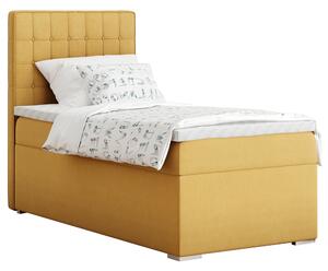 Boxspring ágy, egyszemélyes, mustár színű, 80x200, balos, TERY