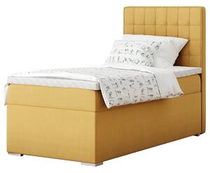 Boxspring ágy, egyszemélyes, mustár színű, 80x200, jobbos, TERY