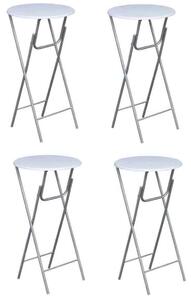 VidaXL Összecsukható Bárasztal - 4 db - Fehér - 60x60x112cm