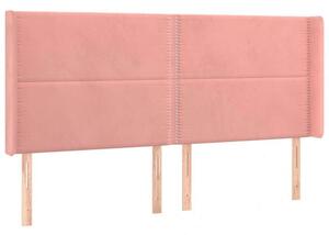 VidaXL Rózsaszín Bársony Ágyfejtámla LED-del - 163x16x118/128cm