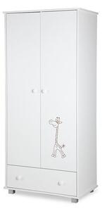 Klups Szafari/Zsiráf 2 ajtós szekrény - fehér (biel)