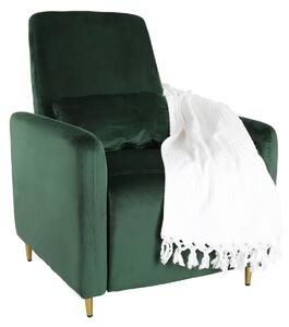 KONDELA Állítható relaxációs fotel, smaragd Velvet szövet, NAURO