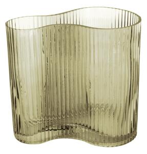 Wave zöld üveg váza, magasság 18 cm - PT LIVING