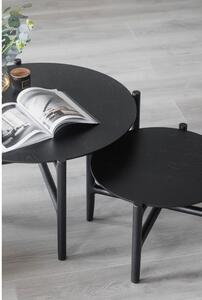 Holton fekete tölgyfa tárolóasztal, ø 80 cm - Rowico