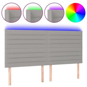 VidaXL világosszürke szövet LED-es fejtámla 200x5x118/128 cm