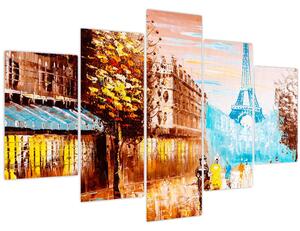 Kép - Esős idő és az Eiffel-torony (150x105 cm)