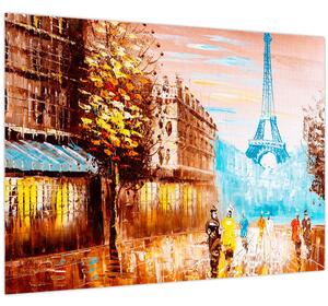 Kép - Esős idő és az Eiffel-torony (70x50 cm)