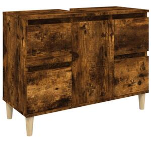 VidaXL füstös tölgyszínű szerelt fa mosdószekrény 80 x 33 x 60 cm