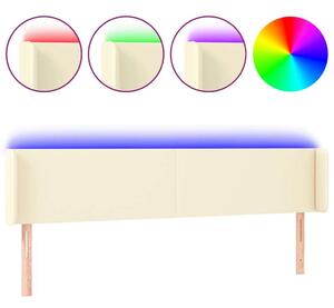 VidaXL krémszínű műbőr LED-es fejtámla 183 x 16 x 78/88 cm