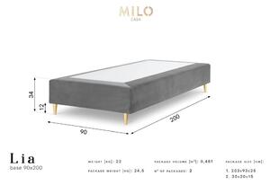 Lia mustársárga bársony egyszemélyes ágy, 90 x 200 cm - Milo Casa