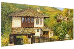 Kép - Házak nyáron (120x50 cm)