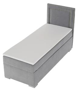 KONDELA Boxspring ágy, egyszemélyes, világosszürke, 90x200, jobbos, BILY