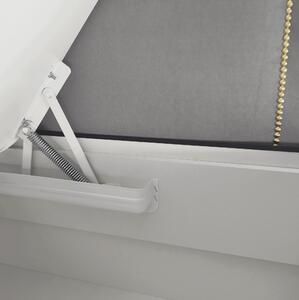 KONDELA Boxspring ágy, egyszemélyes, világosszürke, 90x200, jobbos, BILY