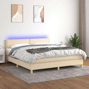 VidaXL Krémszínű Ágy LED-del - 180x200 cm