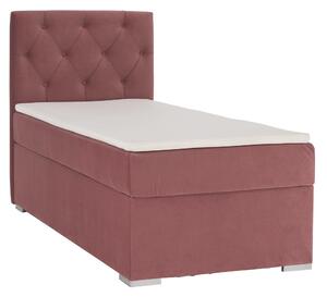 Boxspring ágy, egyszemélyes, fáradt rózsaszín, 90x200, balos, ESHLY