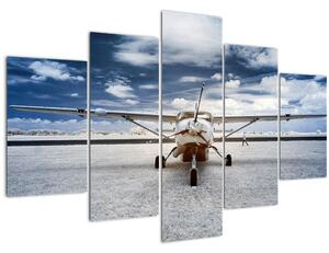 Egy motoros repülőgép képe (150x105 cm)