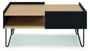 Dohányzóasztal tölgyfa dekoros asztallappal 100x55 cm Nina - TemaHome