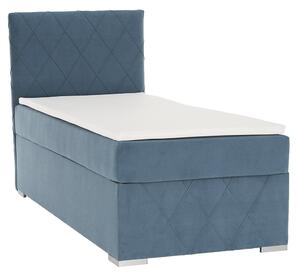 Boxspring ágy, egyszemélyes, kék, 90x200, balos, PAXTON