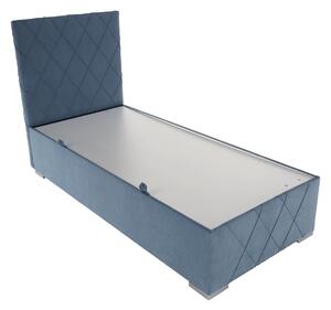 KONDELA Boxspring ágy, egyszemélyes, kék, 90x200, balos, PAXTON
