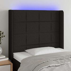 VidaXL Fekete Szövet LED Fejtámla - 83x16x118/128cm
