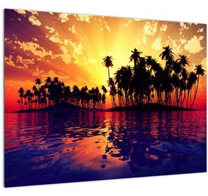 Egy sziget képe naplementekor (70x50 cm)