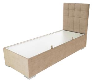 KONDELA Boxspring ágy, egyszemélyes, világosbarna, 90x200, jobbos, DANY